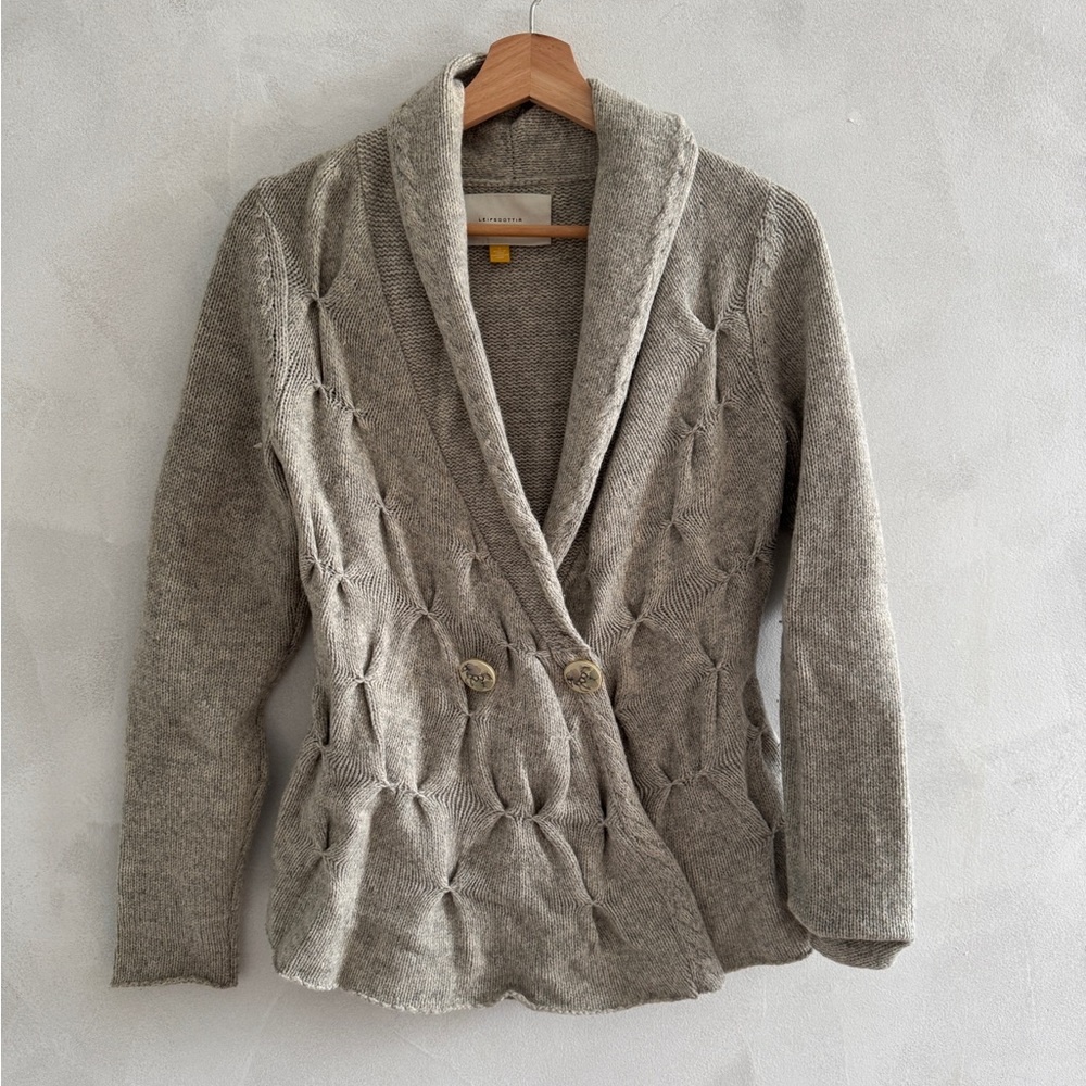 Leifsdottir - Gray Knit Sweater with Button Detail - Size S